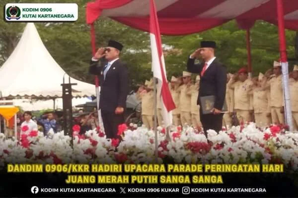 Dandim 0906/Kkr Hadiri Upacara Parade Peringatan Hari Juang Merah Putih Sanga Sanga