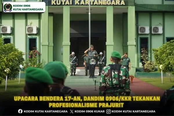 Upacara Bendera 17-an, Dandim 0906/Kkr Tekankan Profesionalisme Prajurit