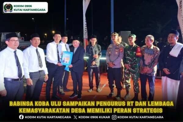Babinsa Koba Ulu Sampaikan Pengurus RT dan Lembaga Kemasyarakatan Desa Memiliki Peran Strategis