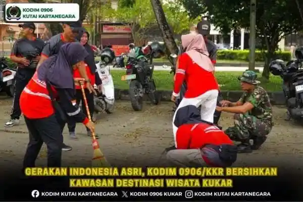 Gerakan Indonesia Asri, Kodim 0906/Kkr Bersihkan Kawasan Destinasi Wisata Kukar