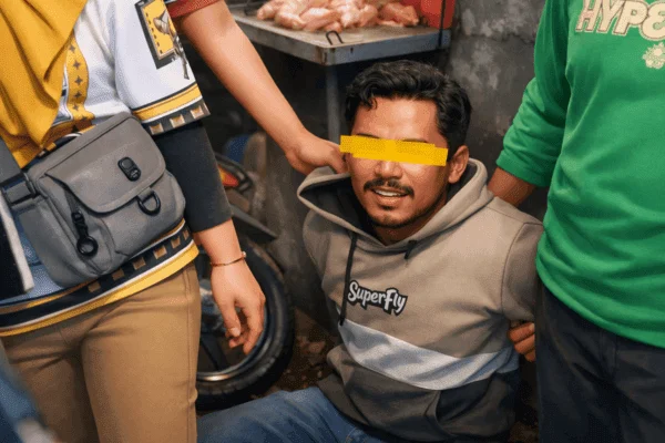 Diduga Curi Motor Pedagang Telur di Pasar Wonorejo, Pria Asal Grati Diamankan Warga