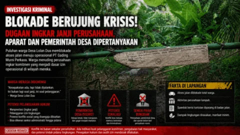 BLOKADE BERUJUNG KRISIS: Dugaan Ingkar Janji Perusahaan Picu Aksi Warga, Aparat dan Pemerintah Desa Dipertanyakan