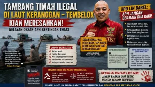 Tambang Timah Ilegal Keranggan–Tembelok Diduga Masih Beroperasi, Nelayan Desak APH Bertindak Nyata