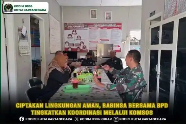 Ciptakan Lingkungan Aman, Babinsa Bersama BPD Tingkatkan Koordinasi Melalui Komsos