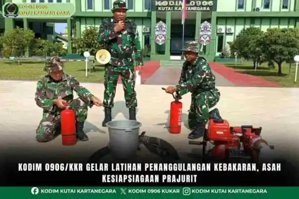 Kodim 0906/Kkr Gelar Latihan Penanggulangan Kebakaran, Asah Kesiapsiagaan Prajurit