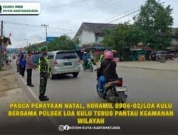 Pasca Perayaan Natal, Koramil 0906-02/Loa Kulu bersama Polsek Loa Kulu Terus Pantau Keamanan Wilayah