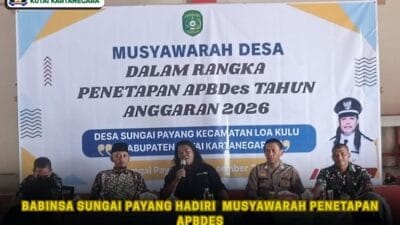 Babinsa Sungai Payang Hadiri  Musyawarah Penetapan APBDes