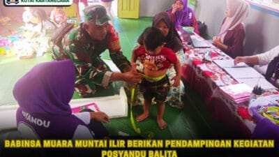Babinsa Muara Muntai Ilir Berikan Pendampingan Kegiatan Posyandu Balita