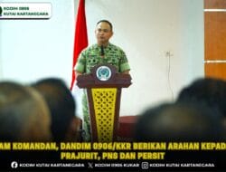 Jam Komandan, Dandim 0906/Kkr Berikan Arahan kepada Prajurit, PNS dan Persit