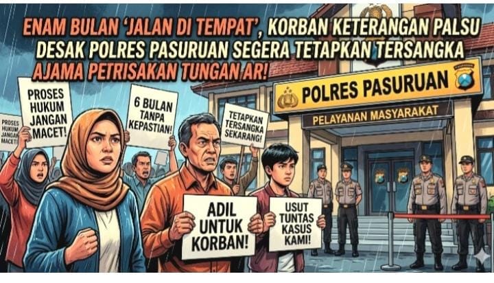 Enam Bulan Tanpa Kepastian, Kasus Dugaan Keterangan Palsu Mandek di Polres Pasuruan — Korban Desak Penetapan Tersangka”