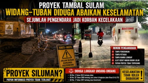 Proyek Tambal Sulam Jalan Widang–Tuban Diduga Abaikan Standar Keselamatan, Korban Kecelakaan Berjatuhan, LIN Ancam Laporkan Pihak Terkait