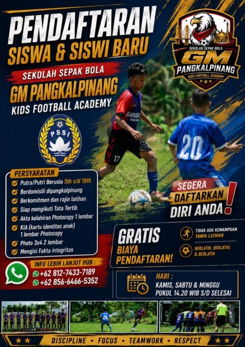 SSB GM Pangkalpinang Kids Football Academy Buka Pendaftaran Peserta Baru, Siap Cetak Bintang Sepak Bola Usia Dini