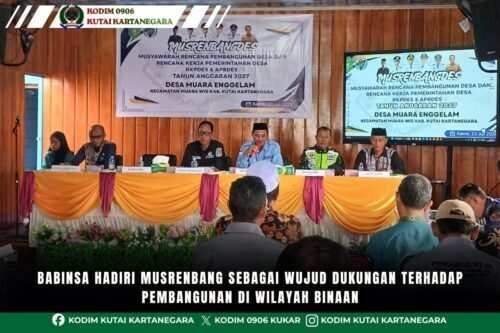Babinsa Hadiri Musrenbang sebagai Wujud Dukungan terhadap Pembangunan di Wilayah Binaan