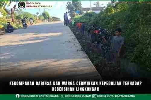 Kekompakan Babinsa dan Warga Cerminkan Kepedulian terhadap Kebersihan Lingkungan