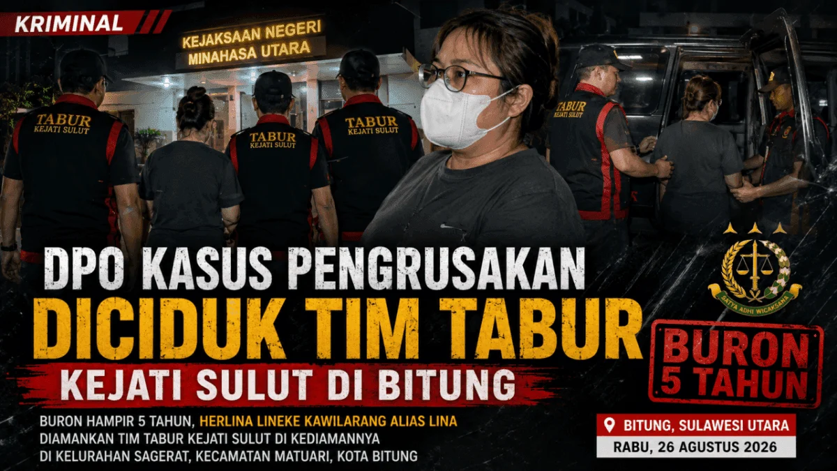 Buron Hampir 5 Tahun, Tim Tabur Kejati Sulut Tangkap Terpidana Kasus Pengrusakan di Bitung