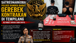 Tim Hantu Satresnarkoba Polres Bangka Barat Gerebek Kontrakan di Tempilang, 45 Paket Diduga Sabu Disita