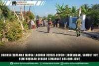 Babinsa Bersama Warga Lakukan Bersih-Bersih Lingkungan, Sambut HUT Kemerdekaan dengan Semangat Nasionalisme