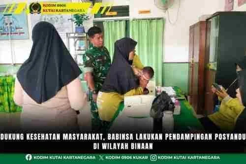 Dukung Kesehatan Masyarakat, Babinsa Lakukan Pendampingan Posyandu Di Wilayah Binaan