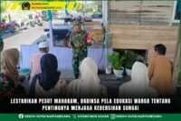 Lestarikan Pesut Mahakam, Babinsa Pela Edukasi Warga tentang Pentingnya Menjaga Kebersihan Sungai