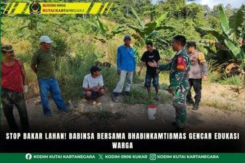 Stop Bakar Lahan, Babinsa Bersama Bhabinkamtibmas Gencar Edukasi Warga